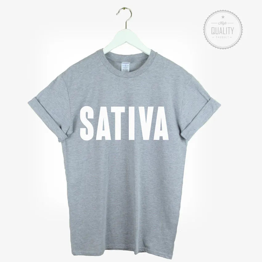 SATIVA WEED T SHIRT CANNABIS MARIJUANA HIPSTER LOVE DOPE SWAG HIGH TUMBLR GIFT Unisex T Shirt Gift More Size and Colors-B056